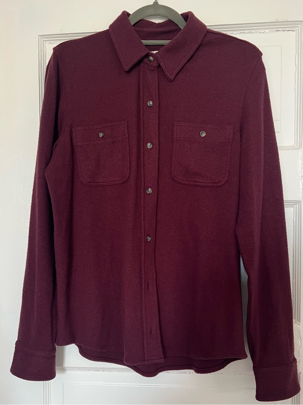 Faherty Women's Legend Sweater Button-Down Shirt in Burgundy
